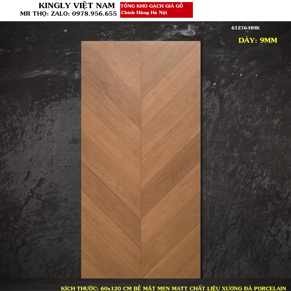 Gạch giả gỗ 60x120 Xương Cá Trung Quốc 61276